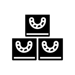 storage basket bedroom interior glyph icon vector illustration