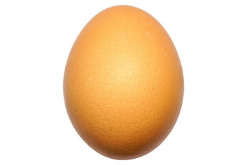Close up of One brown chicken egg isolated on white background. Easter egg. Single hen raw egg. Natural nutrition food. Healthy ingredient meal protein product.