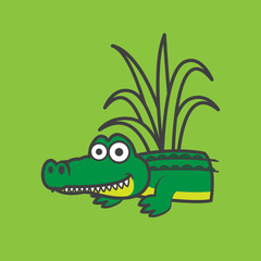 crocodile in the grass