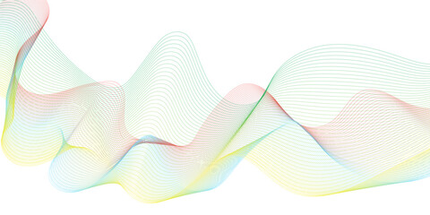 Abstract wave of the blue, pink and yellow blend lines. Abstract colorful smooth wave liens background. Dynamic sound wave isolated. Vector illustration. 
