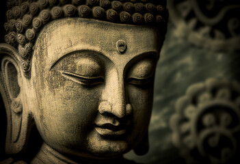 Fototapeta na wymiar Buddha statue, Oil Painting, Generative AI