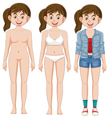 Caucasian woman growth and development