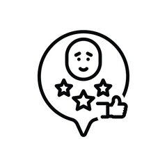 Black line icon for satisfactory