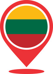 Obraz premium Lithuania flag pin map 20230313101