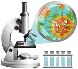 Microscope looking at germ