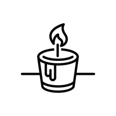Black line icon for candle