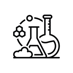 Black line icon for chemistry