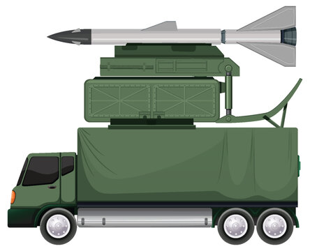 green missile launcher truck on white background clip art preview