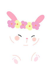 Obraz na płótnie Canvas Cute white rabbit