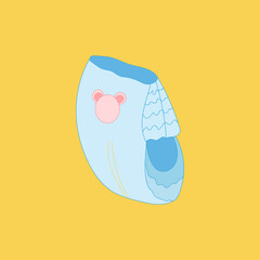 Baby diaper, isolated icon of underwear for kids protection from leakage. Natural cotton or linen fabric for health and wellbeing of kids. Children accessories and clothes. Vector in flat style