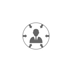 Customer centricity icon. Consumer satisfaction logo isolated on white background