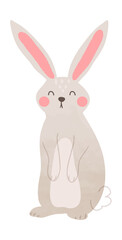 Watercolor cute rabbit