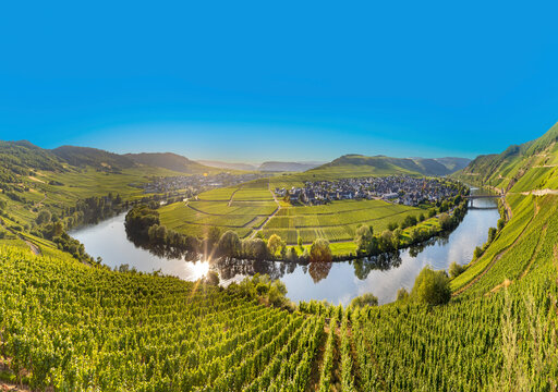 scenic moselle river loop at Leiwen, Trittenheim