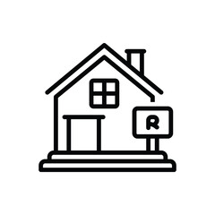Black line icon for letting