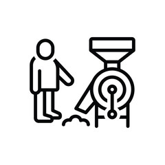 Black line icon for miller