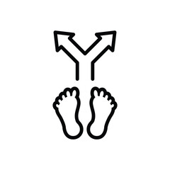 Black line icon for alternative