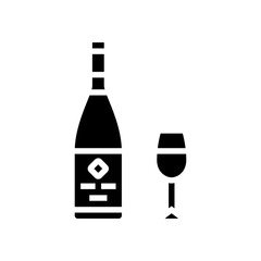 wine drink bottle glyph icon vector illustration