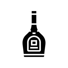 brandy glass bottle glyph icon vector illustration