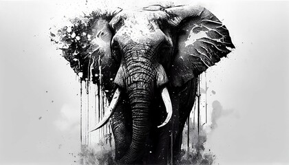 Graceful Giants Majestic Elephants in the Style of a Legendary Artist, Perfect for Captivating Design Projects and Creative Inspirations, Generative AI, Illustration