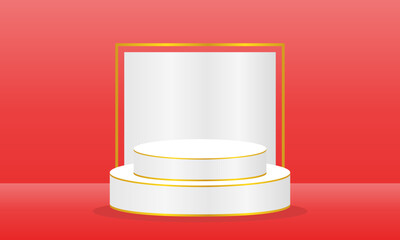 vector illustration 3d podium background design, perfect for advertising, social media post, wallpaper, and other graphic needs.