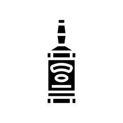 whiskey glass bottle glyph icon vector illustration
