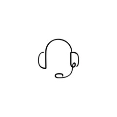 Headphone Line Style Icon Design