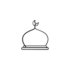 Mosque Line Style Icon Design