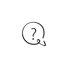 Question Bubble Line Style Icon Design