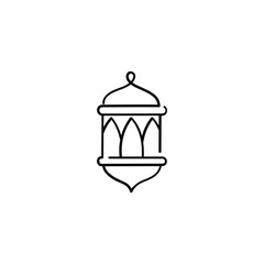 Ramadhan Lantern Line Style Icon Design
