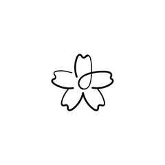 Sakura Line Style Icon Design
