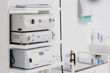 Closeup photo of modern ultrasound machine for medical diagnostic