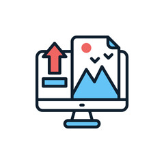 Uploading Image icon in vector. Illustration