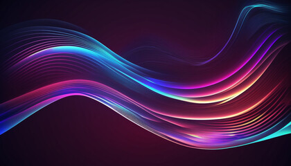 Abstract flowing neon wave background