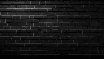 Fototapeta na wymiar Black brick wall textured background