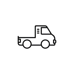 Pickup truck line icon isolated on white background