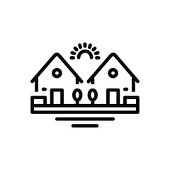 Black line icon for neighborhood