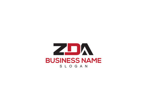 ZDA z d a Logo Illustration, Initial ZD zda Letter Logo Vector