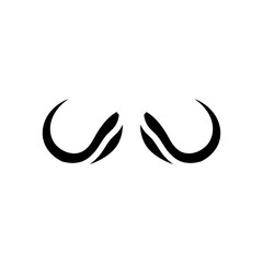 Fototapeta na wymiar buffalo horn animal glyph icon vector illustration