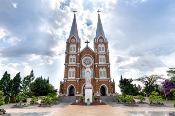 Fototapeta na wymiar Church of the Holy Mother in Bao Loc Town, Lam Dong, Vietnam