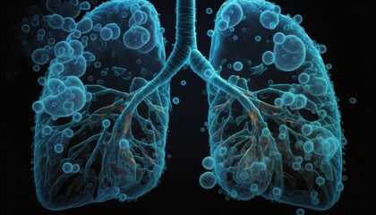 Human lung model with a of disease. Generative AI
