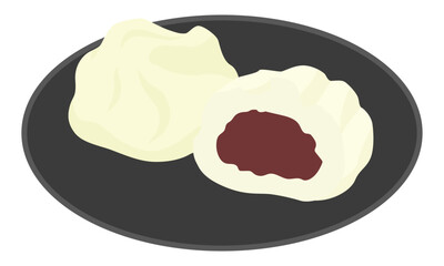 ゆでまんじゅうのイラスト