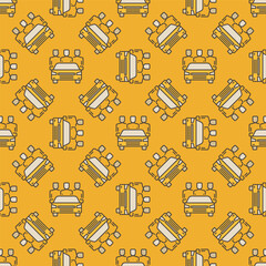 Car and People vector Carsharing concept yellow seamless pattern