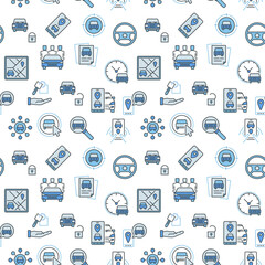 Carsharing vector carpooling blue creative Seamless Pattern