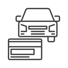 Fototapeta na wymiar Carsharing Payment vector concept outline icon