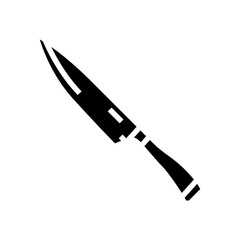 chef knife kitchen cookware glyph icon vector illustration