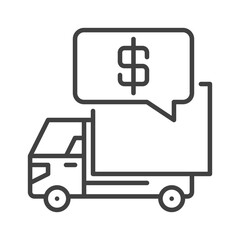 Delivery Price vector Truck concept line icon or symbol