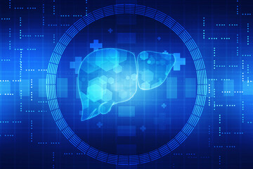 2d illustration healthy human liver 
