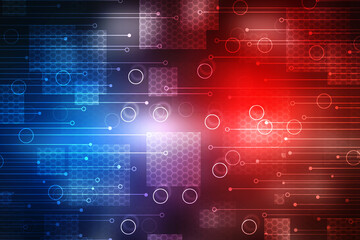 2d illustration Abstract futuristic electronic circuit technology background
