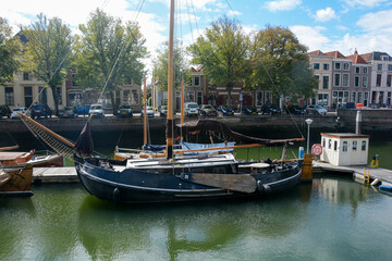 At the old harbor in the old town of Zierikzee, Netherlands