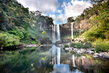 K50 Waterfall, also known as Hang En, is a tourist destination that still retains its wild features in in the center of biosphere reserve Kon Chu Rang, Gia Lai, Vietnam. © Quang